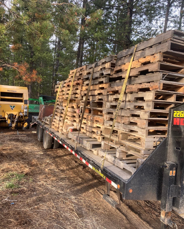 Pallets loaded on trailer